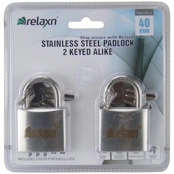 Ss 2*40mm Padlock Keyed Alike
