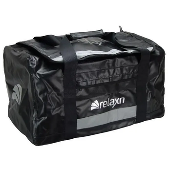 Relaxn Waterproof Gear Bag 70L Black Reflective Stripes Boat Marine PVC Coated