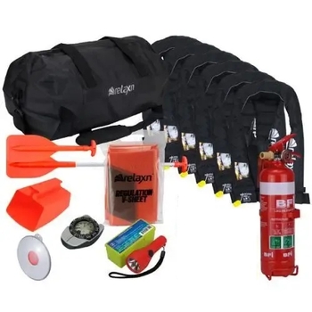 RELAXN Safety Gear Bag Kit - Inflatable 6 Person - Fire Extinguisher
