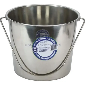 Polished Stainless Steel Bucket 13L