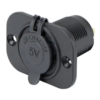 Charger Dual Port Usb+ Black Flushmount