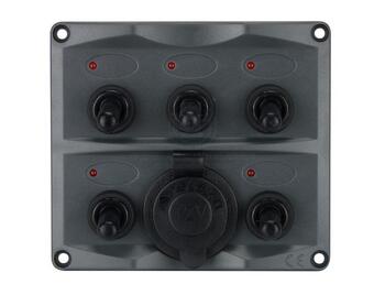 Switch Panel 5+ Cig Socket Led 12V Boat Marine 530715 530715