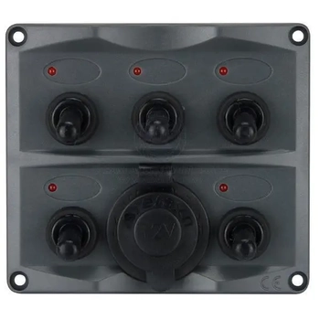 Switch Panel 5+ Cig Socket Led 12V Boat Marine 530715 530715