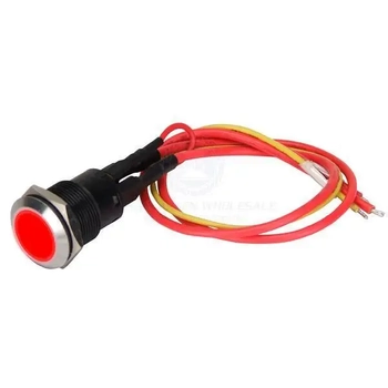 Switch Round with Red Back Light ON/OFF 12V 20AMP with Wire Harness