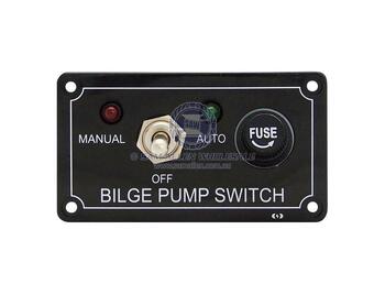 12V Bilge Pump 3-Way Switch Panel Auto or Manual Boat Marine LED Indicator Fuse