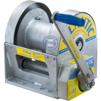 8:1 Atlantic Brake 750kg Lifting Winch No Cable Fixed Handle Self Actuating
