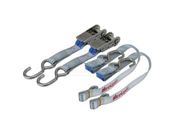 Tie Down - Ratchet Strap S/S 25mm 1.5Mtr Grey - Pair Medium Duty