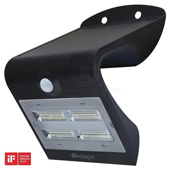 Led Wall Light Blk Smart Solar 3.2W