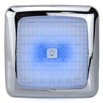 LED Ceiling Light RELAXN - Chrome Dimmable ON/OFF/ON White/Blue 12V