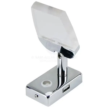LED Blade Reading Light + USB Outlet Chrome