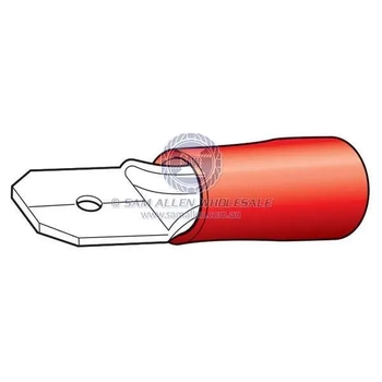 Term/Insul Male Blade 6mm Red Boat Marine 721024