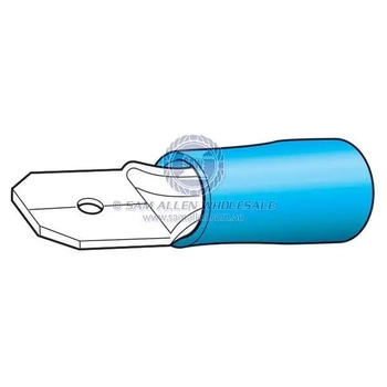 Term/Insul Male Blade 6mm Blue Boat Marine 721027