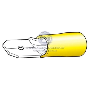 Term/Insul Male Blade 6mm Yellow