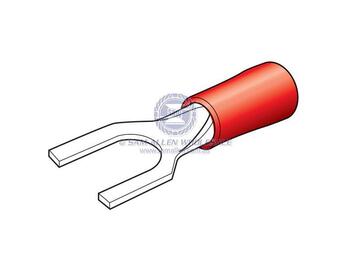 Insul Fork Term 5mm Red Pack 100