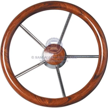350Mm Ss Wheel/Mahogany Grip