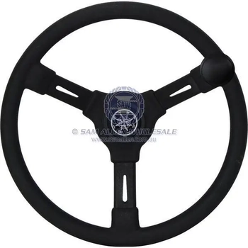 350mm Black 3 Spoke Wheel With Knob